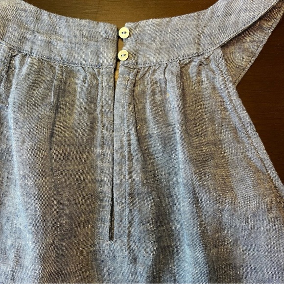 Artisan NY Dress Women's Sz S 100% Linen Blue Sleeveless Summer Cool Beach Coast - Picture 7 of 10